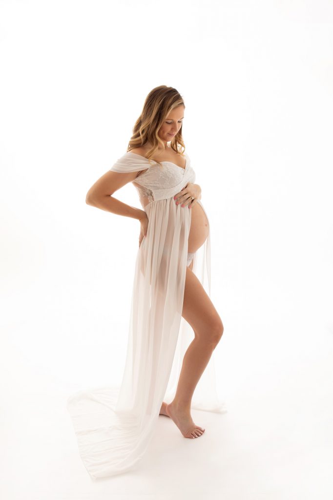 Maternity Portrait White Gown